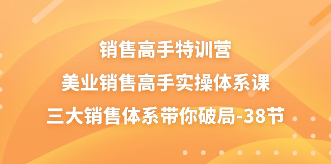 销售高手特训营，美业销售高手实操体系课，三大销售体系带你破局（38节）-创客网