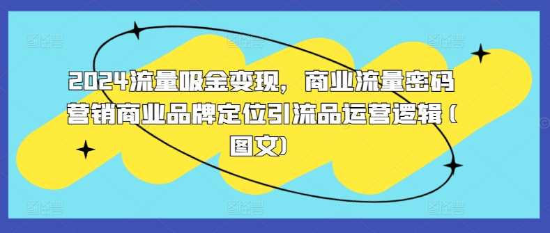 2024流量吸金变现，商业流量密码营销商业品牌定位引流品运营逻辑(图文)-创客网