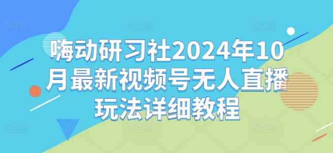 嗨动研习社2024年10月最新视频号无人直播玩法详细教程-创客网