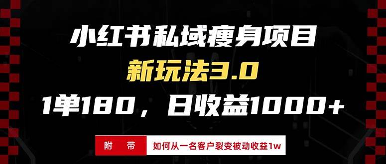 小红书瘦身项目3.0模式，新手小白日赚收益1000+（附从一名客户裂变收益…-创客网