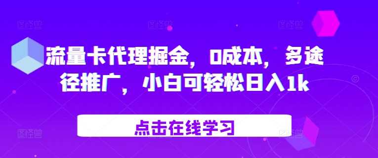 流量卡代理掘金，0成本，多途径推广，小白可轻松日入1k-创客网