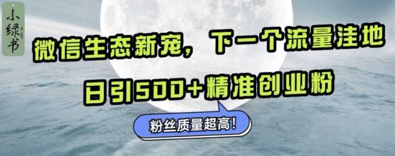 微信生态新宠小绿书：下一个流量洼地，日引500+精准创业粉，粉丝质量超高-创客网