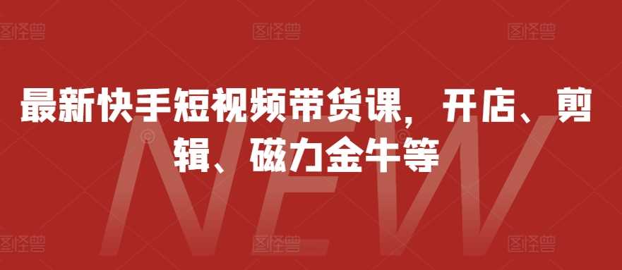 最新快手短视频带货课，开店、剪辑、磁力金牛等-创客网