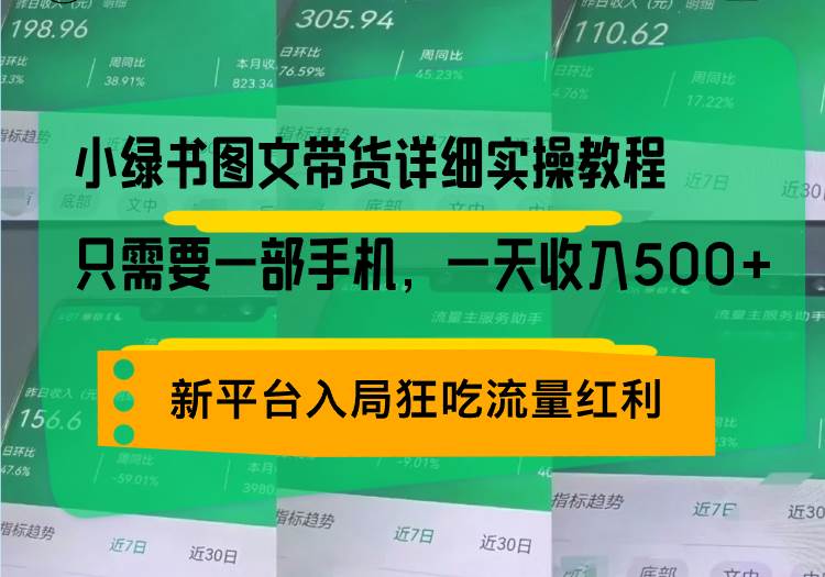 小绿书图文带货详细实操教程，只需要一部手机，一天收入500+，轻松变现-创客网