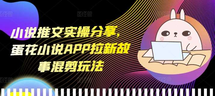 小说推文实操分享，蛋花小说APP拉新故事混剪玩法-创客网