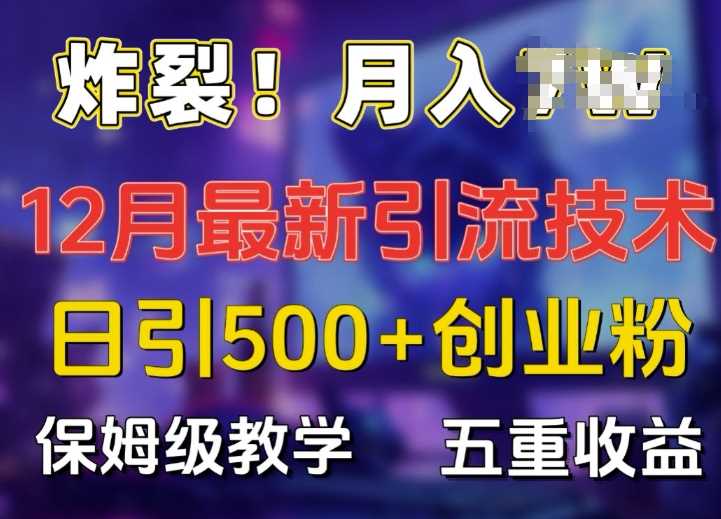 炸裂!揭秘12月最新日引流500+精准创业粉，多重收益保姆级教学-创客网