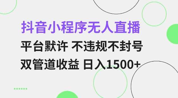 抖音小程序无人直播 平台默许 不违规不封号 双管道收益 日入多张 小白也能轻松操作【仅揭秘】-创客网