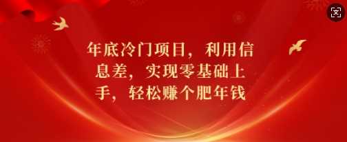 年底冷门项目，利用信息差，实现零基础上手，轻松赚个肥年钱【揭秘】-创客网