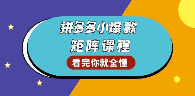 拼多多爆款矩阵课程：教你测出店铺爆款，优化销量，提升GMV，打造爆款群-创客网