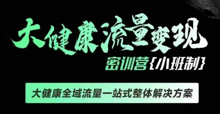 千万级大健康变现课线下课，大健康全域流量一站式整体解决方案-创客网