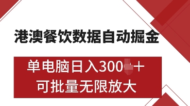 港澳餐饮数据全自动掘金，单电脑日入多张, 可矩阵批量无限操作【揭秘】-创客网