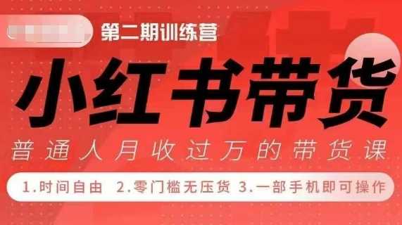 小Red书带货42天训练营 2.0版，宝妈+自由职+上班族+大学生，提高副业收入的大红利项目-创客网