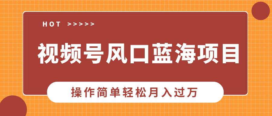 视频号风口蓝海项目，中老年人的流量密码，操作简单轻松月入过万-创客网