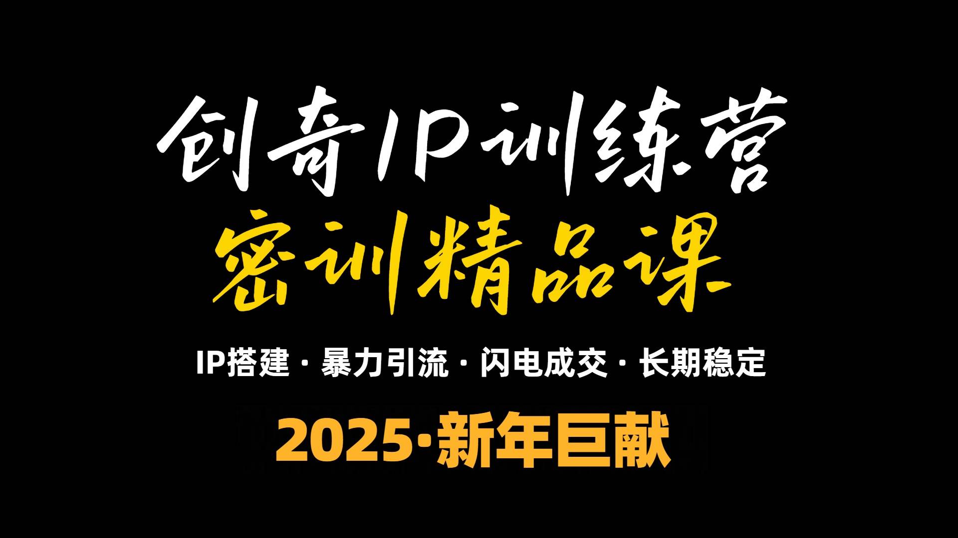 2025年“知识付费IP训练营”小白避坑年赚百万，暴力引流，闪电成交-创客网