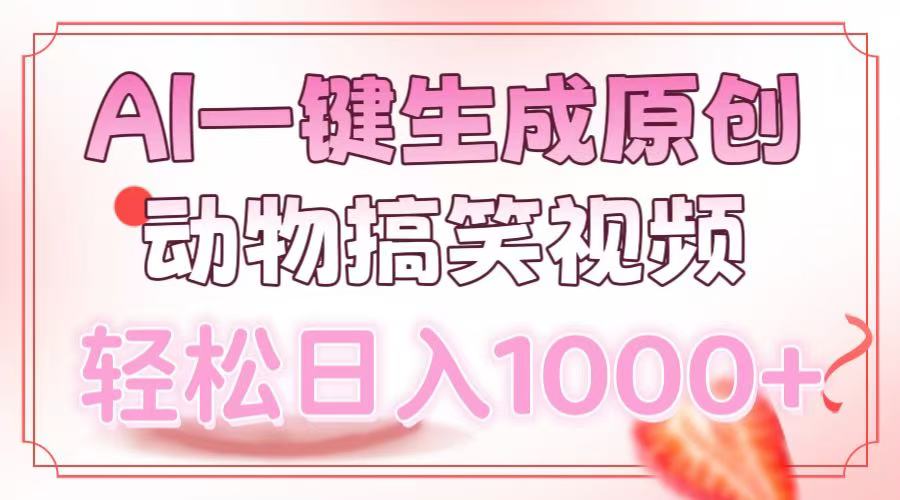 AI一键生成原创动物搞笑视频，轻松日入1000+-创客网