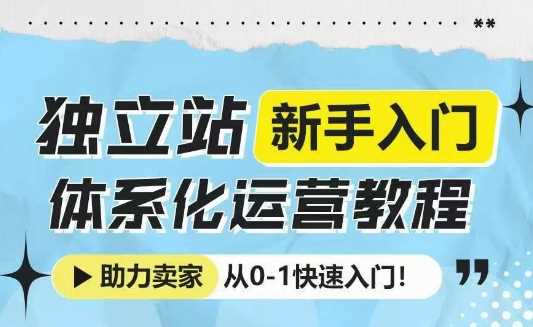 独立站新手入门体系化运营教程，助力独立站卖家从0-1快速入门!-创客网