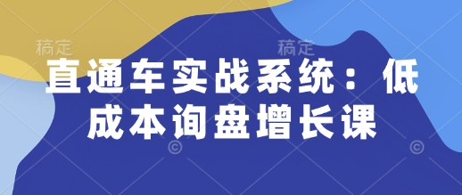 直通车实战系统：低成本询盘增长课，让个人通过技能实现升职加薪，让企业低成本获客，订单源源不断-创客网