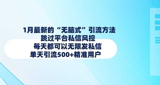 1月最新的无脑式引流方法，跳过平台私信风控，每天都可以无限发私信，单天引流500+精准用户-创客网