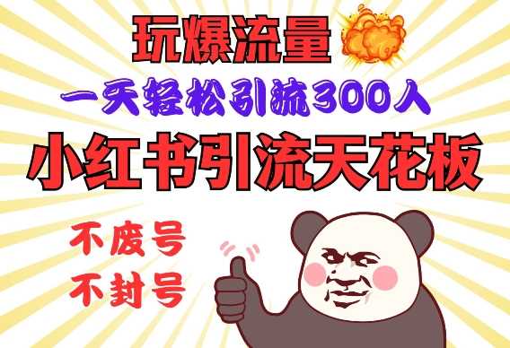 小红书引流天花板，玩爆流量，一天轻松引流300人，安全操作-创客网