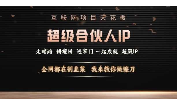 互联网项目天花板，超级合伙人IP，全网都在割韭菜，我来教你做镰刀【仅揭秘】-创客网