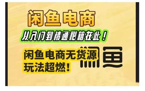 闲鱼电商实战课，从入门到精通秘籍在此，闲鱼电商无货源玩法超燃!-创客网